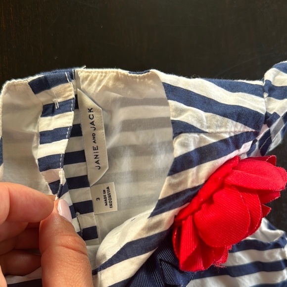 Janie and Jack Blue and White Ruffled Tiered Sundress - Picture 2 of 2